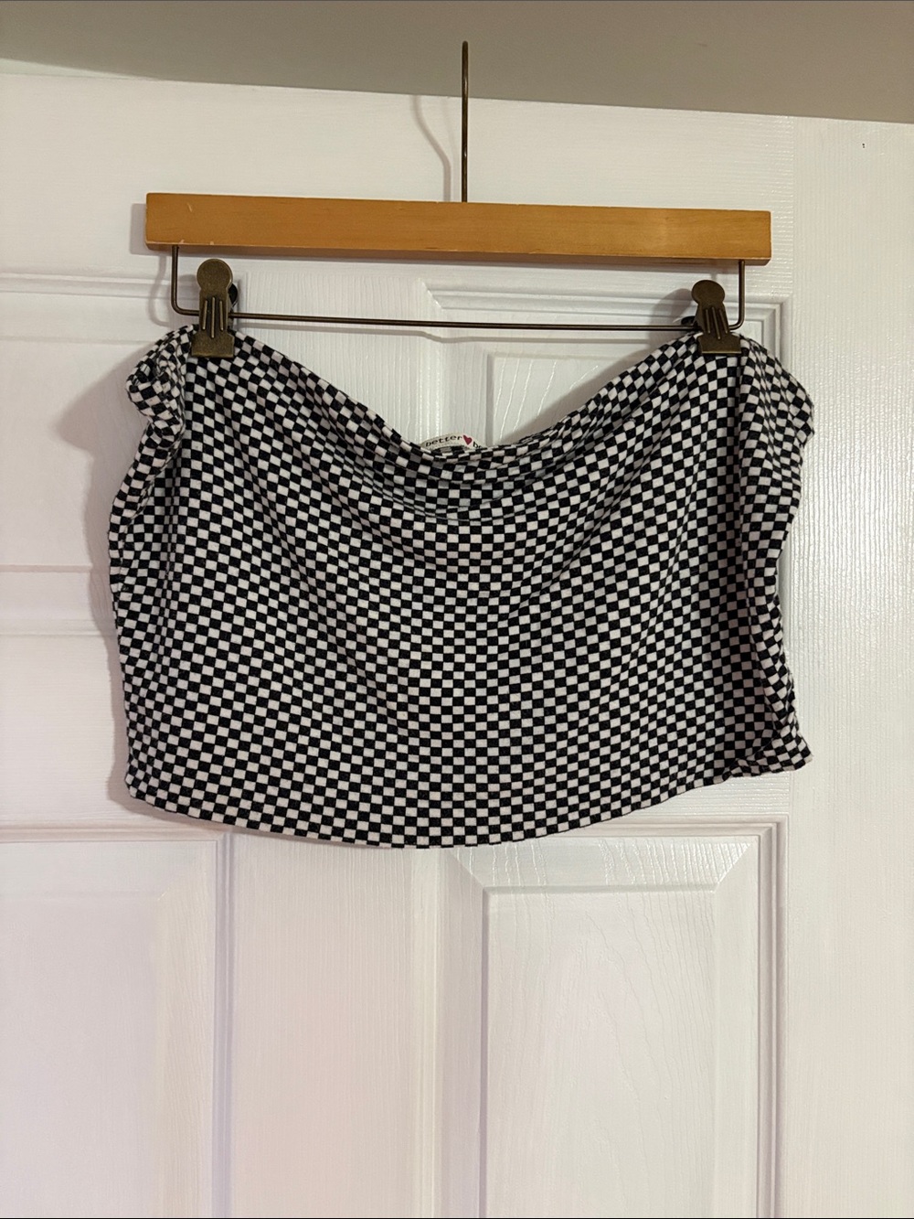 Better Be Black & White Checkerboard Tube Top